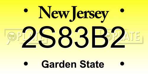 2S83B2 New Jersey License Plate
