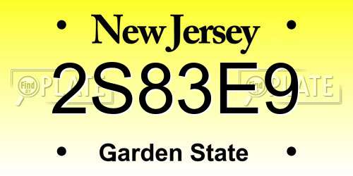 2S83E9 New Jersey License Plate