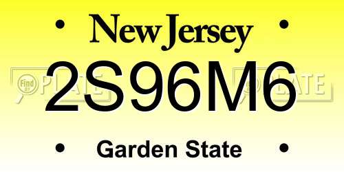 2S96M6 New Jersey License Plate