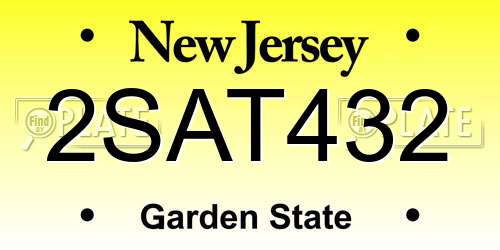 2SAT432 New Jersey License Plate