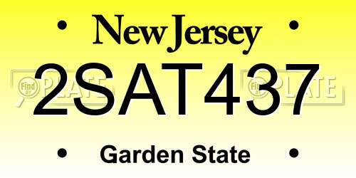 2SAT437 New Jersey License Plate