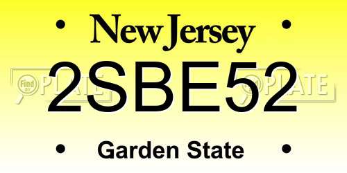 2SBE52 New Jersey License Plate