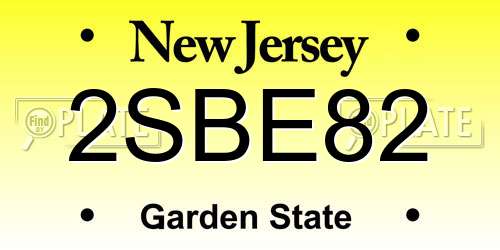 2SBE82 New Jersey License Plate