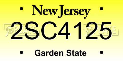2SC4125 New Jersey License Plate
