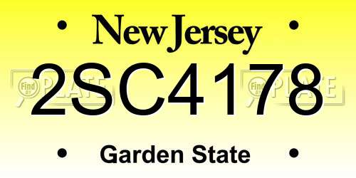 2SC4178 New Jersey License Plate