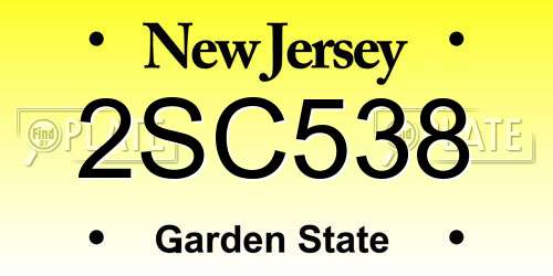 2SC538 New Jersey License Plate