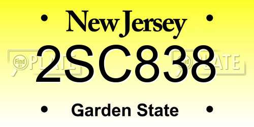 2SC838 New Jersey License Plate