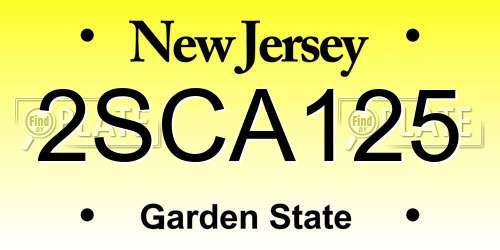 2SCA125 New Jersey License Plate