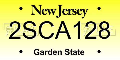 2SCA128 New Jersey License Plate
