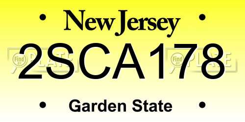 2SCA178 New Jersey License Plate