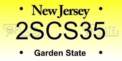 2SCS35 New Jersey License Plate