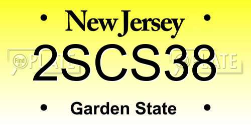 2SCS38 New Jersey License Plate