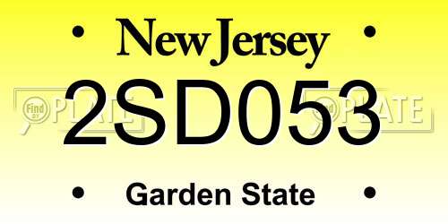 2SD053 New Jersey License Plate