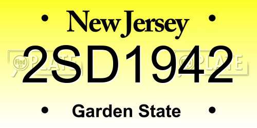 2SD1942 New Jersey License Plate