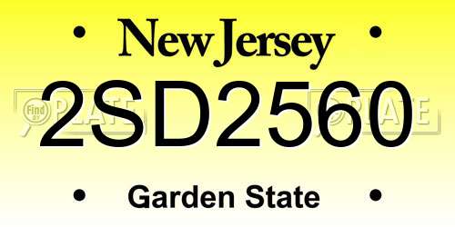 2SD2560 New Jersey License Plate