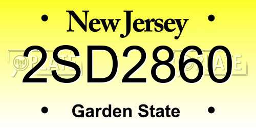 2SD2860 New Jersey License Plate