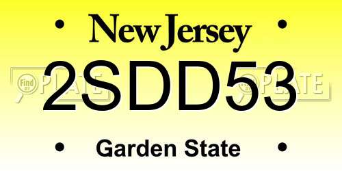 2SDD53 New Jersey License Plate