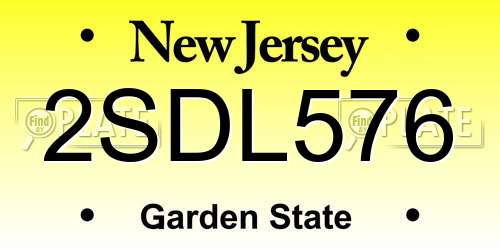2SDL576 New Jersey License Plate