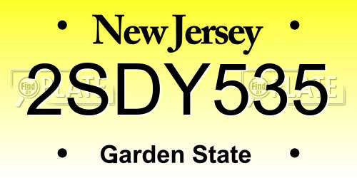 2SDY535 New Jersey License Plate