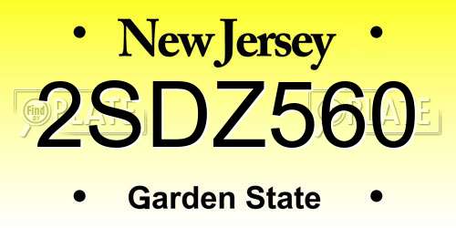 2SDZ560 New Jersey License Plate