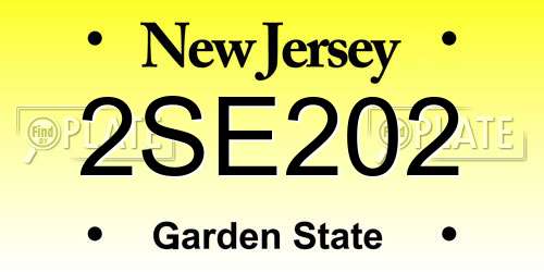 2SE202 New Jersey License Plate