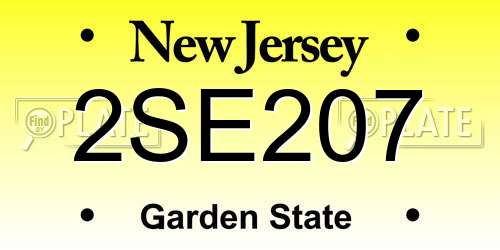 2SE207 New Jersey License Plate