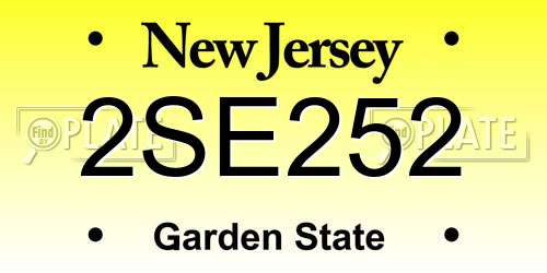 2SE252 New Jersey License Plate
