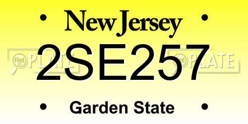 2SE257 New Jersey License Plate