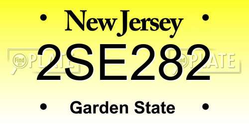 2SE282 New Jersey License Plate