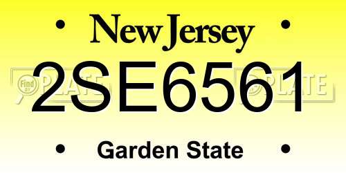 2SE6561 New Jersey License Plate