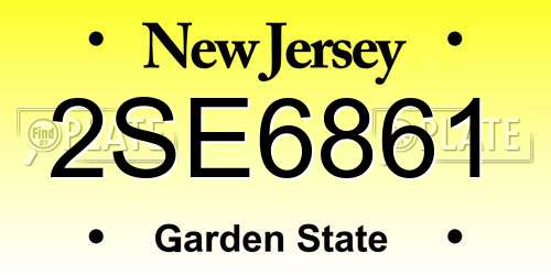 2SE6861 New Jersey License Plate