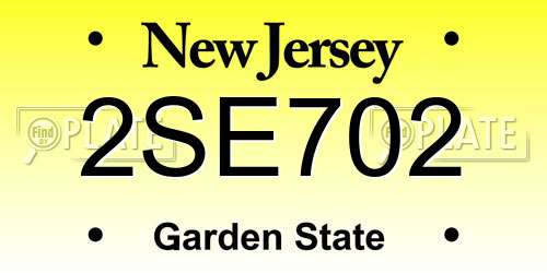 2SE702 New Jersey License Plate