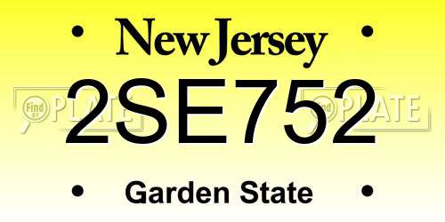 2SE752 New Jersey License Plate