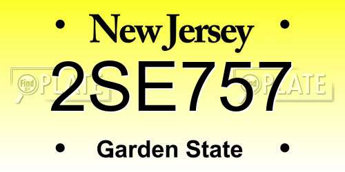 2SE757 New Jersey License Plate