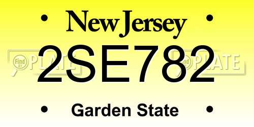 2SE782 New Jersey License Plate