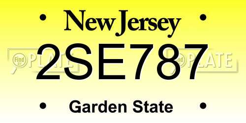 2SE787 New Jersey License Plate
