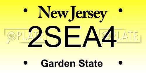 2SEA4 New Jersey License Plate