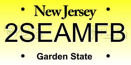 2SEAMFB New Jersey License Plate