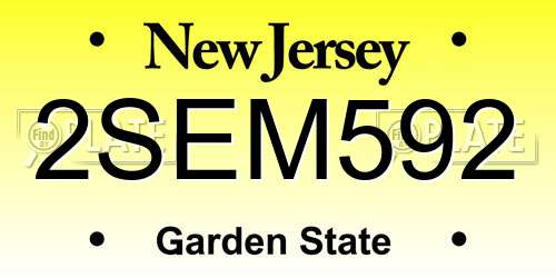 2SEM592 New Jersey License Plate