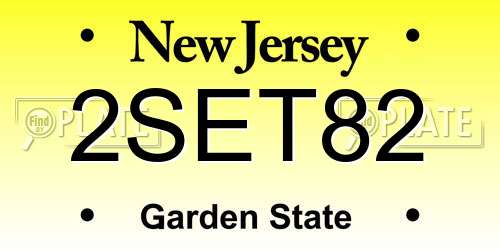 2SET82 New Jersey License Plate
