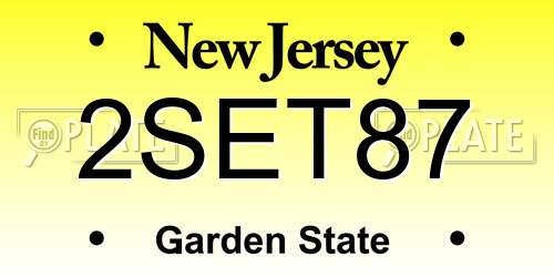 2SET87 New Jersey License Plate