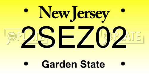 2SEZ02 New Jersey License Plate