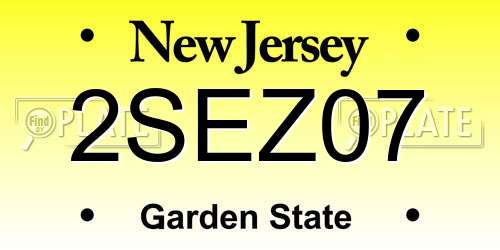 2SEZ07 New Jersey License Plate