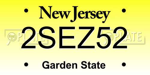 2SEZ52 New Jersey License Plate