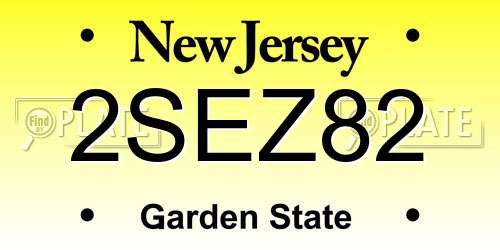 2SEZ82 New Jersey License Plate
