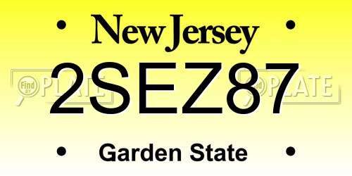2SEZ87 New Jersey License Plate