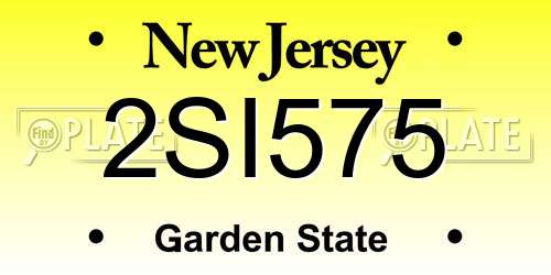 2SI575 New Jersey License Plate