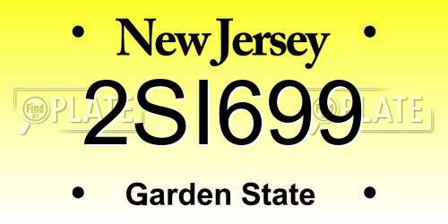 2SI699 New Jersey License Plate