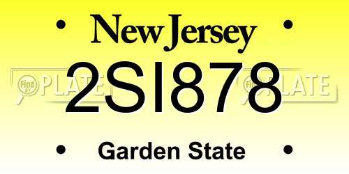 2SI878 New Jersey License Plate