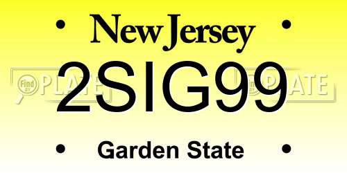 2SIG99 New Jersey License Plate